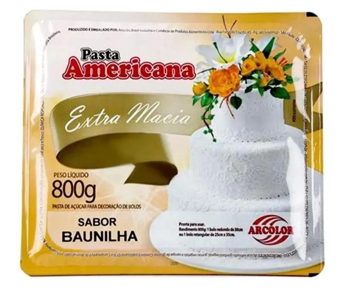 Kit 6 Pasta Americana Baunilha Extra Macia Arcolor 800gr - Arcólor Imagem de Kit 6 Pasta Americana Baunilha Extra Macia Arcolor 800gr