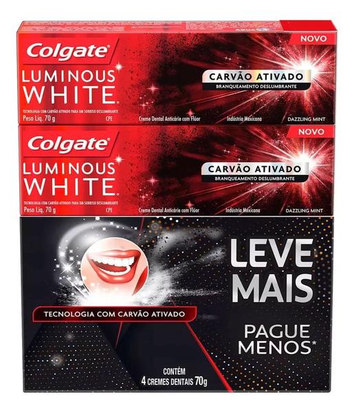 Imagem de Kit 6 Pasta Dental Sorriso Branco Carvão Ativo 70g C/4un