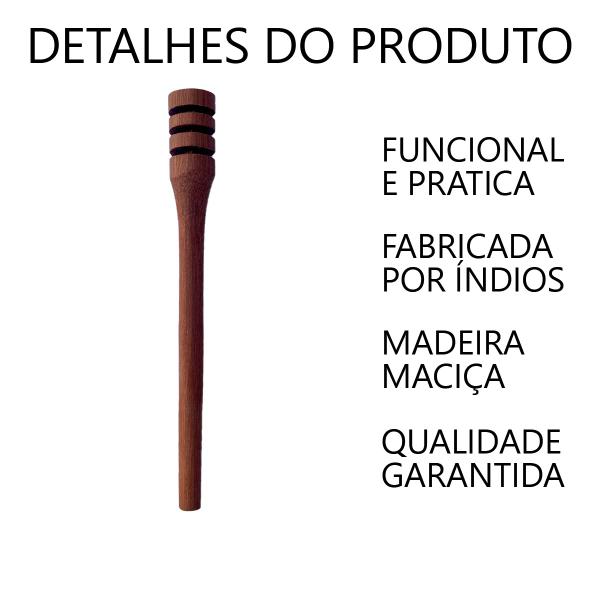 Imagem de Kit 6 Pegador de mel 17cm de madeira maciça pega mel dipper