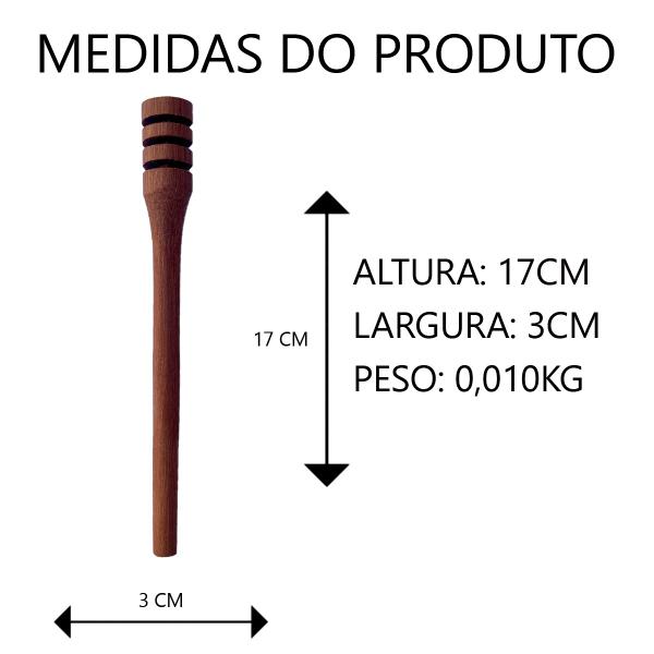 Imagem de Kit 6 Pegador de mel 17cm de madeira maciça pega mel dipper