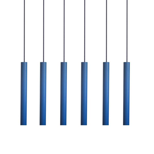 Imagem de Kit 6 Pendente Luminária Tubo Azul 30 Cm