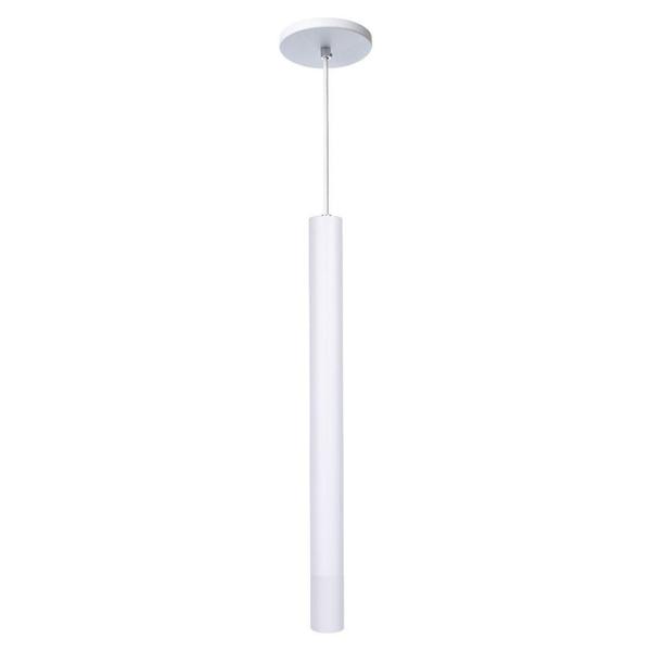 Imagem de Kit 6 Pendente Luminária Tubo Branco 40 Cm + Lâmpada LED Branco Quente