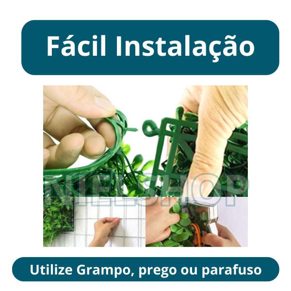 Imagem de Kit 6 Placa Grama Artificial Quadrada 25x25 Jardim Vertical