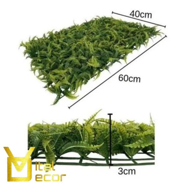 Imagem de Kit 6 Placas Jardim Vertical Artificial 40x60 Mini Samambaia