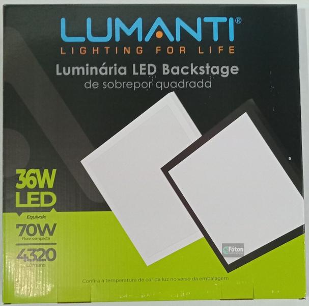 Imagem de Kit 6 Plafon LED sobrepor quad. 36W 6500k backstage  LUMANTI