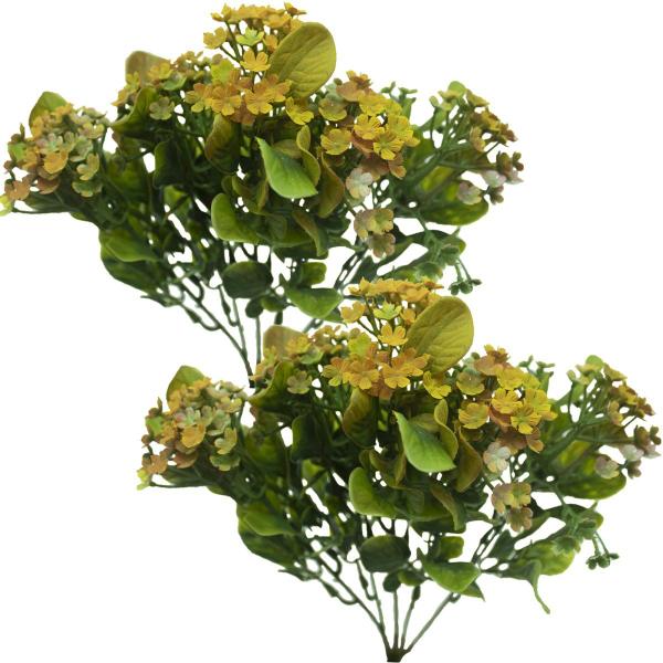 Imagem de Kit 6 Plantas Kalanchoe Artificial Amarelo Flor Jardim 30cm