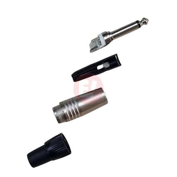 Kit 6 Plug P10 Macho Mono Cp020 Prata Profissional Dreamer Imagem de Kit 6 Plug P10 Macho Mono Cp020 Prata Profissional Dreamer