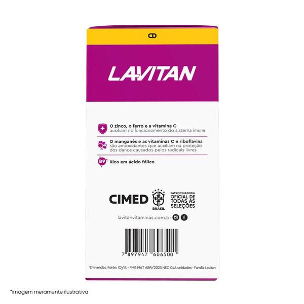 Kit 6 Polivitamínico Lavitan A-Z Mulher com 60 Comprimidos - CIMED Imagem de Kit 6 Polivitamínico Lavitan A-Z Mulher com 60 Comprimidos
