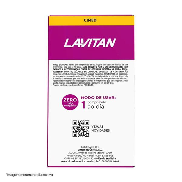 Kit 6 Polivitamínico Lavitan A-Z Mulher com 60 Comprimidos - CIMED Imagem de Kit 6 Polivitamínico Lavitan A-Z Mulher com 60 Comprimidos
