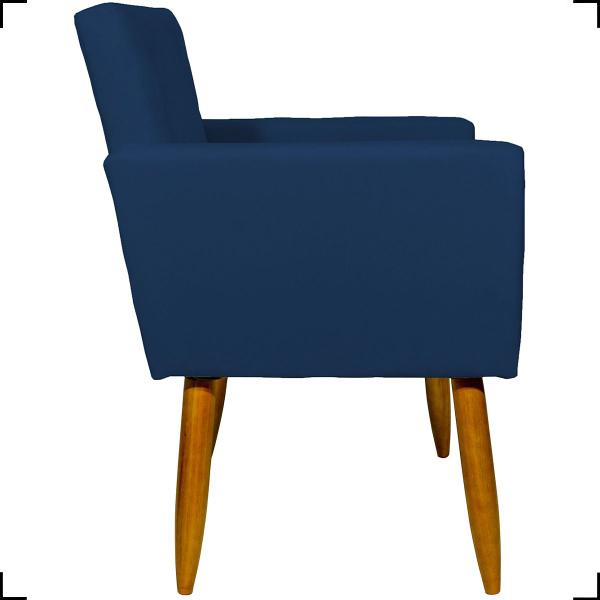 Imagem de Kit 6 Poltrona Decorativa Confortável Para Recepção + 2 Puff Suede Azul Marinho - Clique e Decore