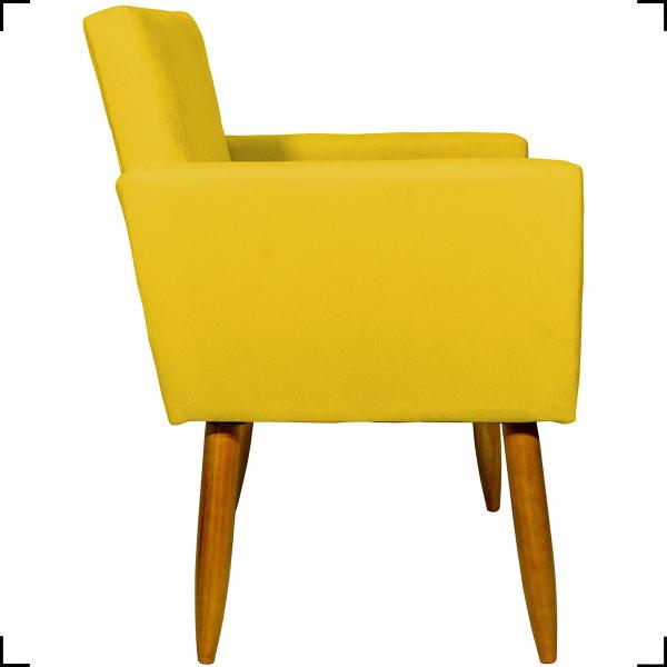 Imagem de Kit 6 Poltrona Decorativa Confortável Para Recepção + 3 Puff Suede Amarelo - Clique e Decore