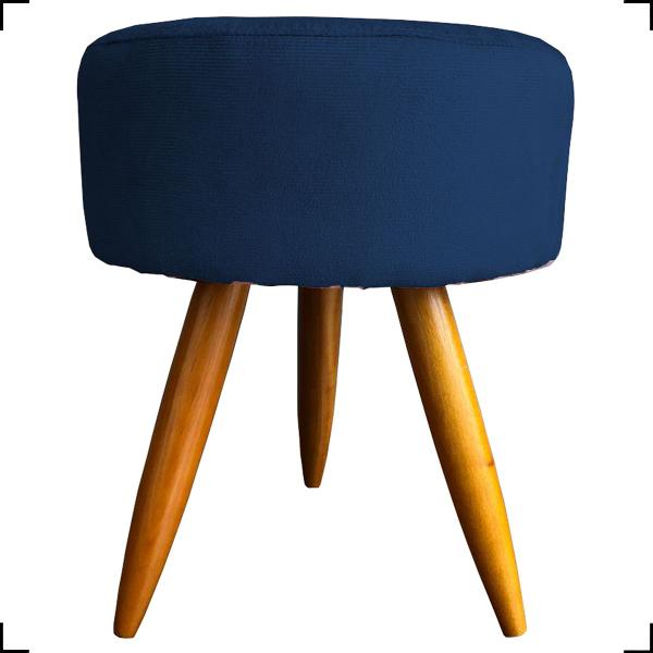 Imagem de Kit 6 Poltrona Decorativa Confortável Para Recepção + 3 Puff Suede Azul Marinho - Clique e Decore