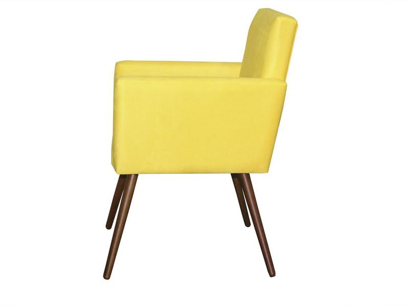 Imagem de Kit 6 Poltronas Decorativa Lari Recepção Sala Suede Amarelo