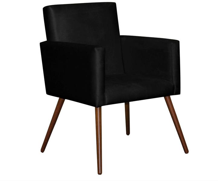 Imagem de Kit 6 Poltronas Decorativa Lari Recepção Sala Suede Preto