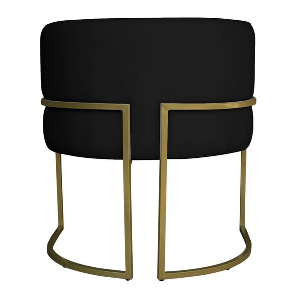 Imagem de Kit 6 Poltronas Decorativa Luana Base Gold PU Preto - Montanaris Decor