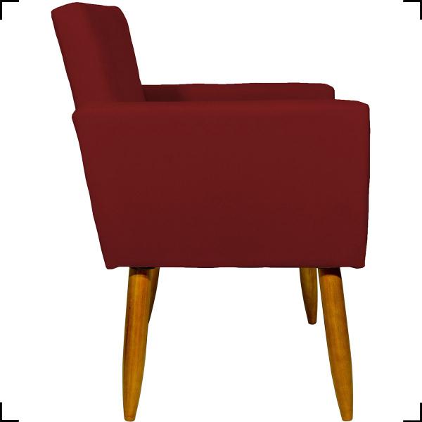 Imagem de Kit 6 Poltronas Decorativa Para Sala Nina + 3 Puff Redondo Suede Cores Pé Castanho - Clique E Decore 