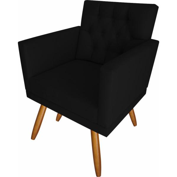 Imagem de Kit 6 Poltronas Decorativas Larah  Escritório Capitonê Preto