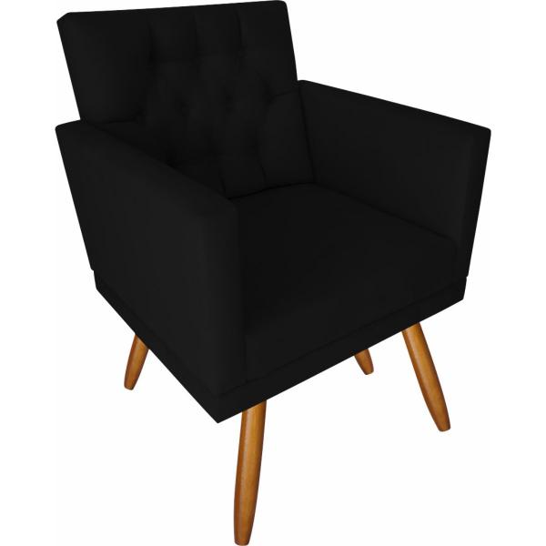 Imagem de Kit 6 Poltronas Decorativas Larah  Escritório Capitonê Preto