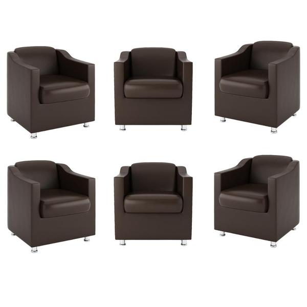 Imagem de Kit 6 Poltronas Decorativas Para Consultorio Recepção Tilla