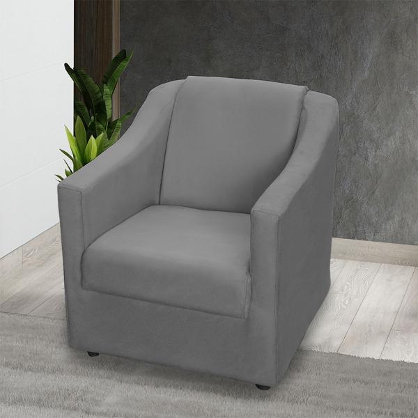 Imagem de Kit 6 Poltronas Decorativas para Sala, Recepção e Manicure Suede Cores Pé Cromado  