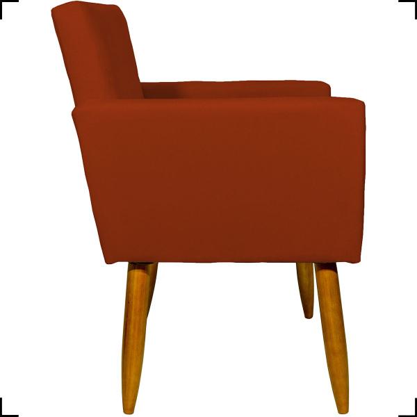 Imagem de Kit 6 Poltronas Para Sala Decorativas Nina Suede Cores Pé Castanho - Clique E Decore