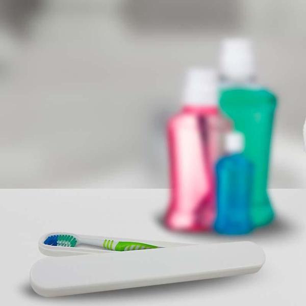 Imagem de Kit 6 Porta Escova Dental Branco Plástico