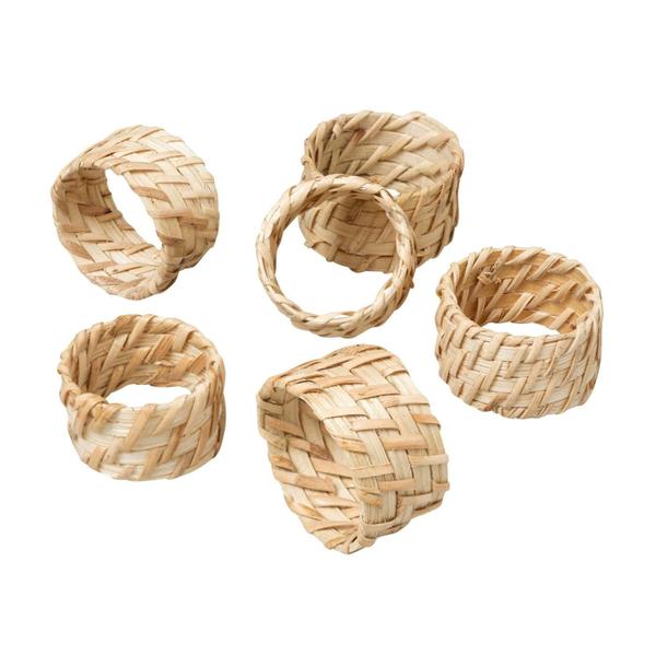 Imagem de Kit 6 Porta Guardanapo De Mesa Rattan Natural 5X4Cm Rafimex