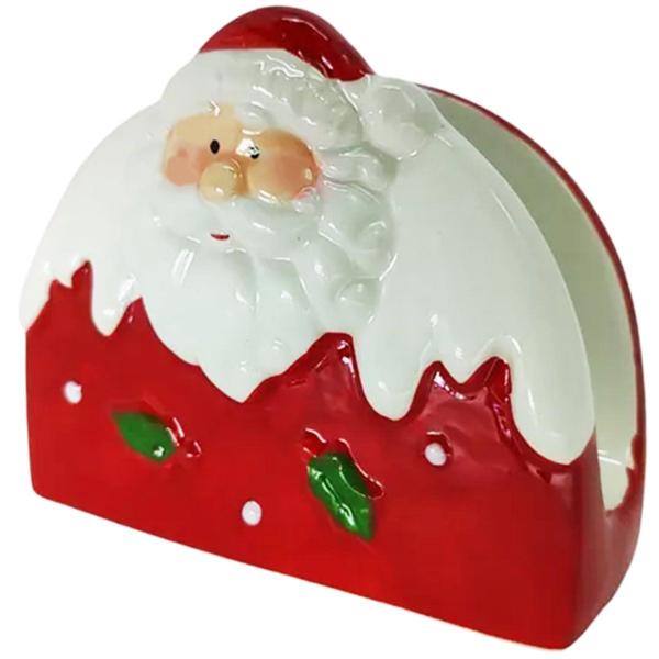 Imagem de Kit 6 Porta Guardanapo Decorativo Natal Papai Noel Cerâmica