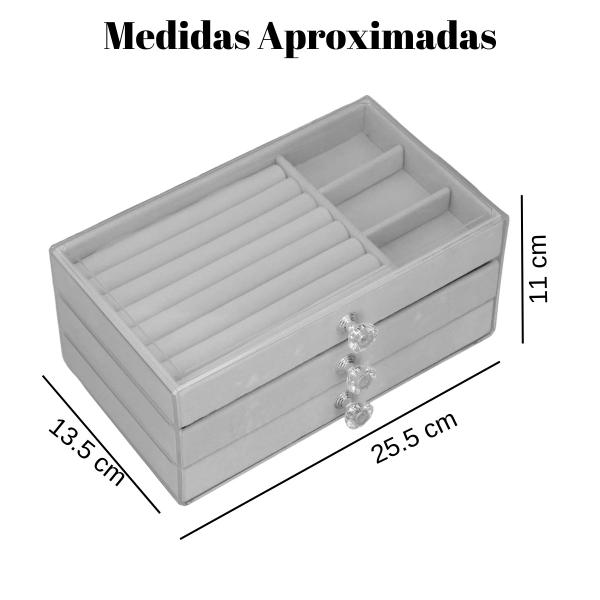 Imagem de kit 6 porta joia organizador 3 andares espaçoso veludo para aneis brincos pulseiras aneis 