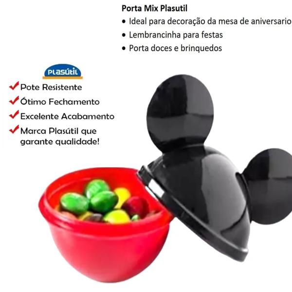 Imagem de Kit 6 Porta Objetos Lembrancinha Aniversário Mickey 220ml - Plasútil