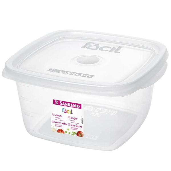 Imagem de Kit 6 Pote 800Ml Quadrado Plástico Vai Ao Freezer Microondas