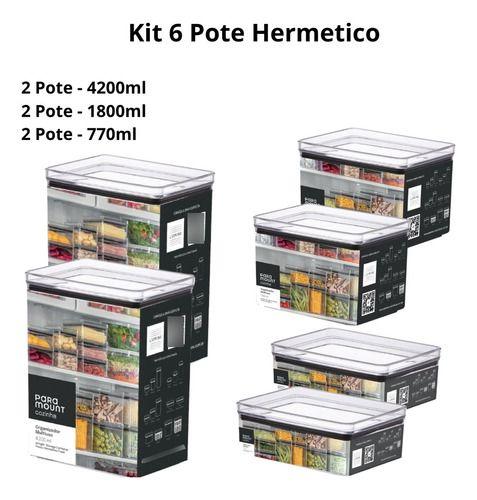 Imagem de Kit 6 Pote Hermético Porta Condimento Organizador Cozinha