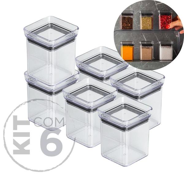 Imagem de Kit 6 Pote Hermético Porta Condimentos Temperos Mantimentos Cozinha Cooking 180ml Lumini Paramount