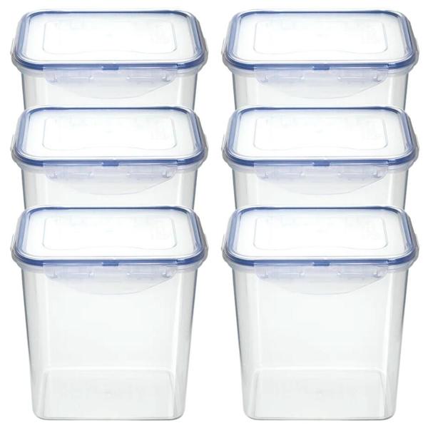 Imagem de Kit 6 Pote Tapoer Container Hermético 2,8 L Transparente C/ Tampa e Trava