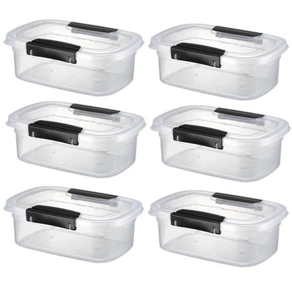 Imagem de Kit 6 Potes Alimentos Ultra forte C/ Travas 4 L 30x20x11 Cm