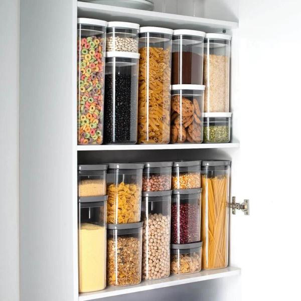 Imagem de Kit 6 Potes Hermético Para Mantimentos Condimentos Alimentos Plástico Jogo Organizador Ou