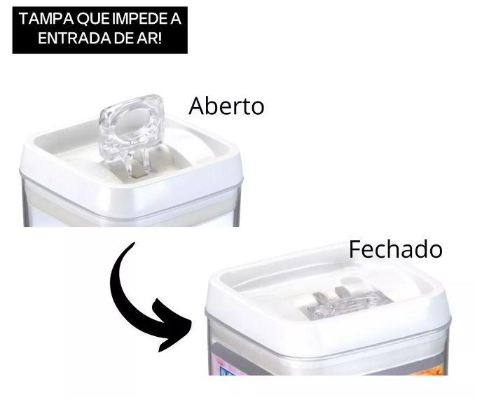 Imagem de Kit 6 Potes Herméticos Acrílico Quadrado 2,3 L Sal Açucar Lindo