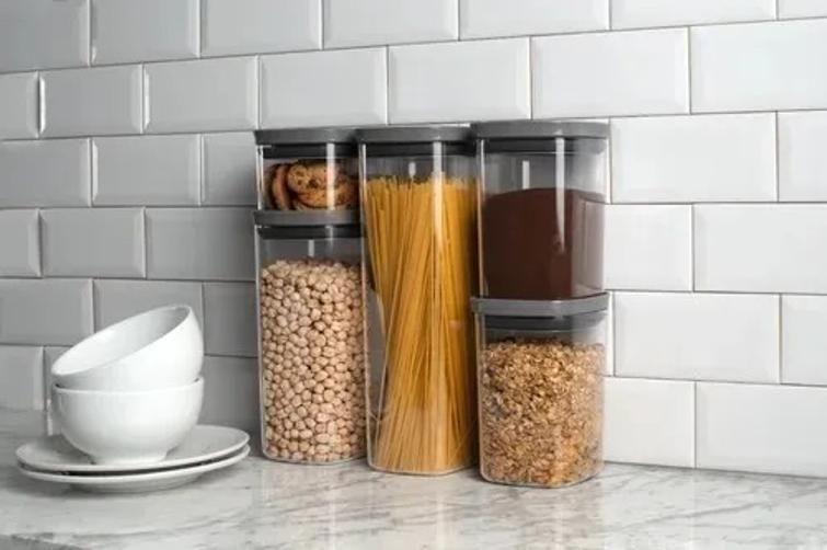 Imagem de Kit 6 Potes Herméticos Porta Alimentos Mantimentos Com Tampa