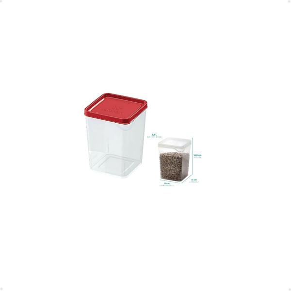 Imagem de Kit 6 Potes Modulares Porta Mantimentos Bpa Free Tampa Verm