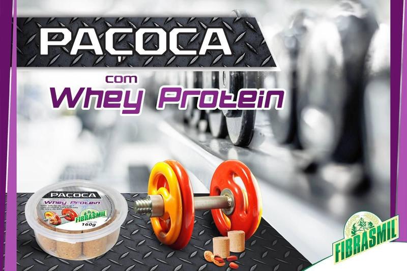 Imagem de Kit 6 Potes Paçoca Sem Açúcar Com Whey Protein Fibramil 160G