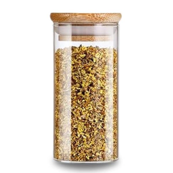 Imagem de Kit 6 Potes Para Alimentos De Vidro Com Tampa Bambu 400Ml