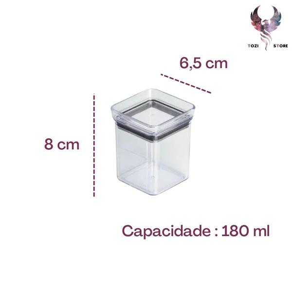 Imagem de Kit 6 Potes Para Temperos Porta Condimentos Herméticos Organizadores 180ml - com base