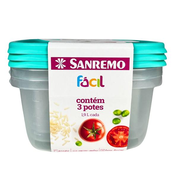 Imagem de Kit 6 potes plastico sanremo 1900l