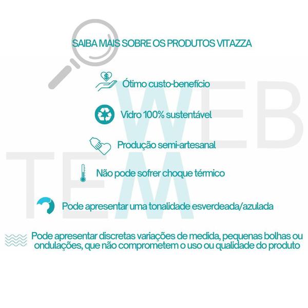 Imagem de Kit 6 Potes Tigela Saladeira de Vidro com Tampa Plástica Oceani 1,5 litro Vitazza: Para Servir e Organização de Cozinha e Geladeira Opção Sustentável