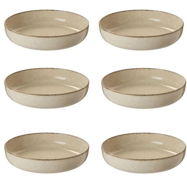 Imagem de Kit 6 Pratos Fundo Moderno 100% Porcelana 19 cm