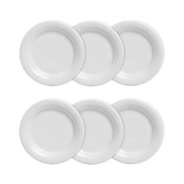 Kit 6 Pratos Rasos Brancos Para Refeição Melamina 25Cm - Sakes Imagem de Kit 6 Pratos Rasos Brancos Para Refeição Melamina 25Cm
