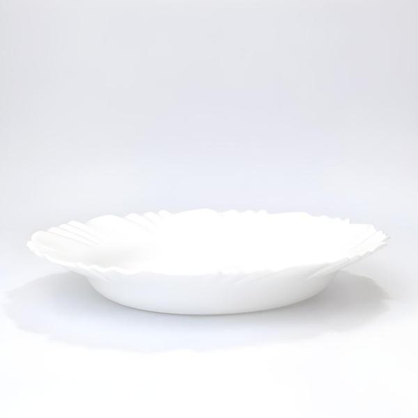 Imagem de Kit 6 Pratos Vidro Branco Opaline Fundo Restaurante Pétala Duralex Nadir 23,4cm