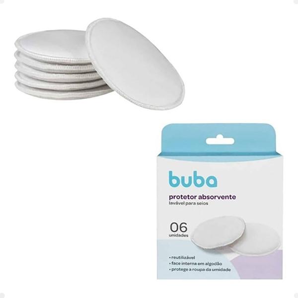 Imagem de Kit 6 Protetor Seios Absorvente Amamentação Lavável Buba