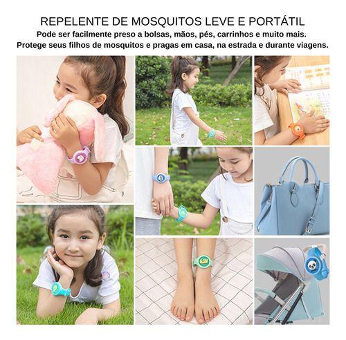 Imagem de kit 6 Pulseira Repelente Infantil Anti Mosquitos Dengue Pernilongo pisca pisca proteção para a criança bebê 