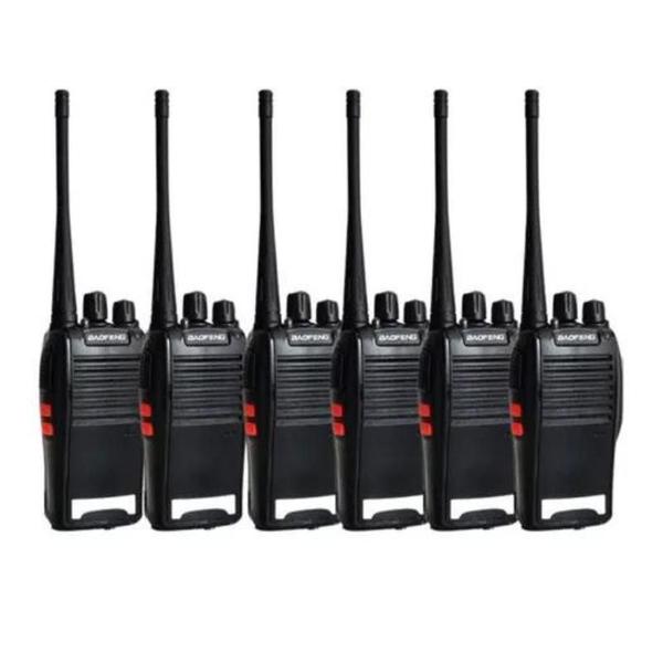 Imagem de Kit 6 Rádios Comunicador Walk Talk Baofeng Bf 777s Amador Bandas De Freqüência Cor Preto